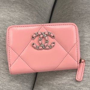 Pink chanel 19 wallet